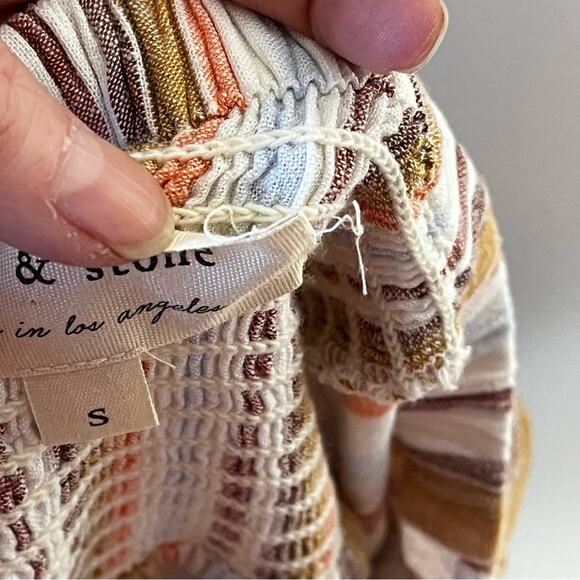 NWOT CLOTH & STONE linen/rayon Striped Summer Halter Cropped Jumpsuit Size Small - Picture 7 of 9